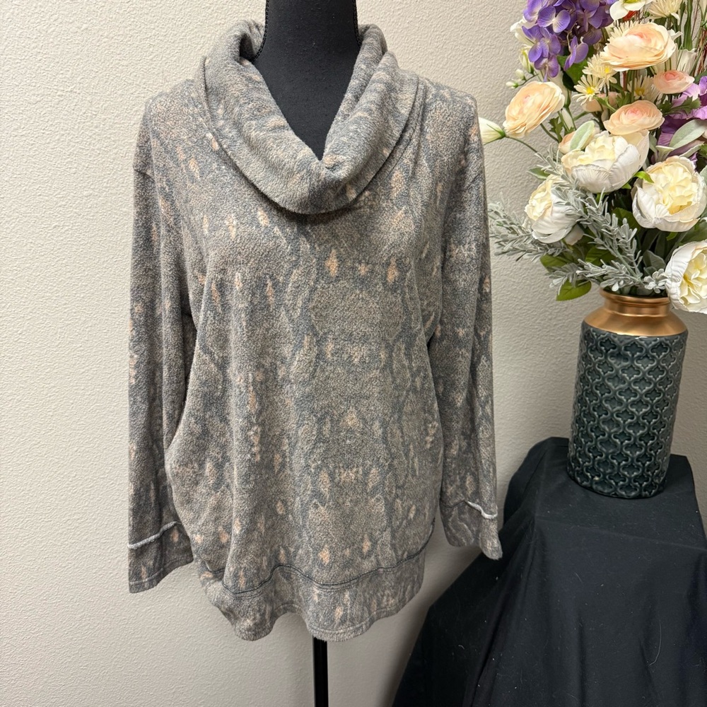Forgotten Grace XL Gray Cowl Neck Pullover Sweater - Picture 1 of 7